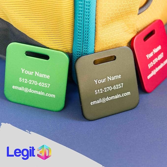 Custom Metal Luggage Tags (3 or 6 Pack) - Personalized Unique Suitcase & Backpack Travel, Durable, Waterproof & Heavy Duty (Orange)
