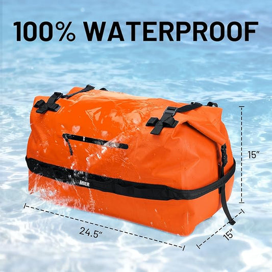MIER Large Waterproof Duffel Bag Rolltop Dry Backpack Duffle Bags for Kayaking, Rafting, Boating, Swimming, Camping, Travel, Gym, Beach, 60L/80L