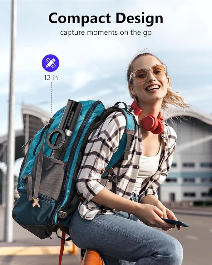 UBeesize Magnetic Tripod for iPhone with Remote, 64’’ Extendable Phone Stand for Video Recording/Vlogging, N52 Strong Holder for iPhone 12-15/Android, Portable Travel Selfie Stick Tripod(Black)