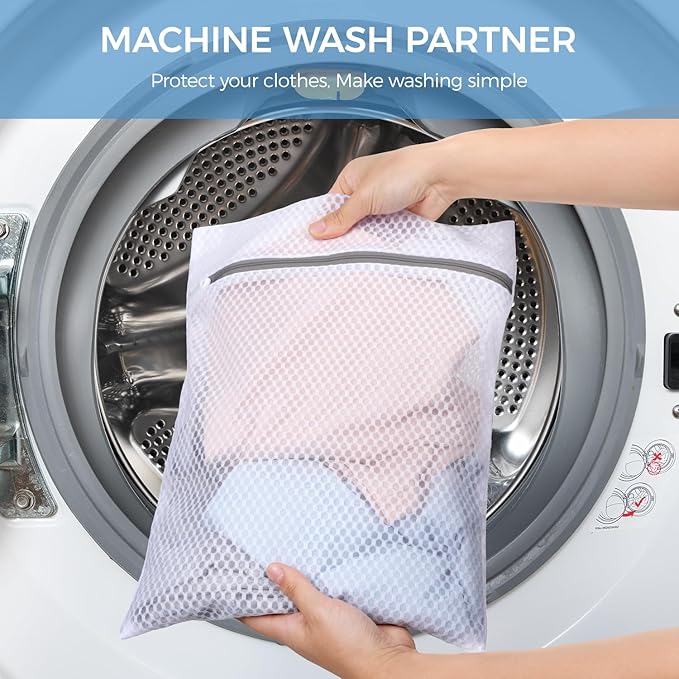 BAGAIL Laundry Bags Mesh Wash Bag for Intimates Lingerie and Delicates,3Pcs(Honeycomb, 1S, 1M, 1L)