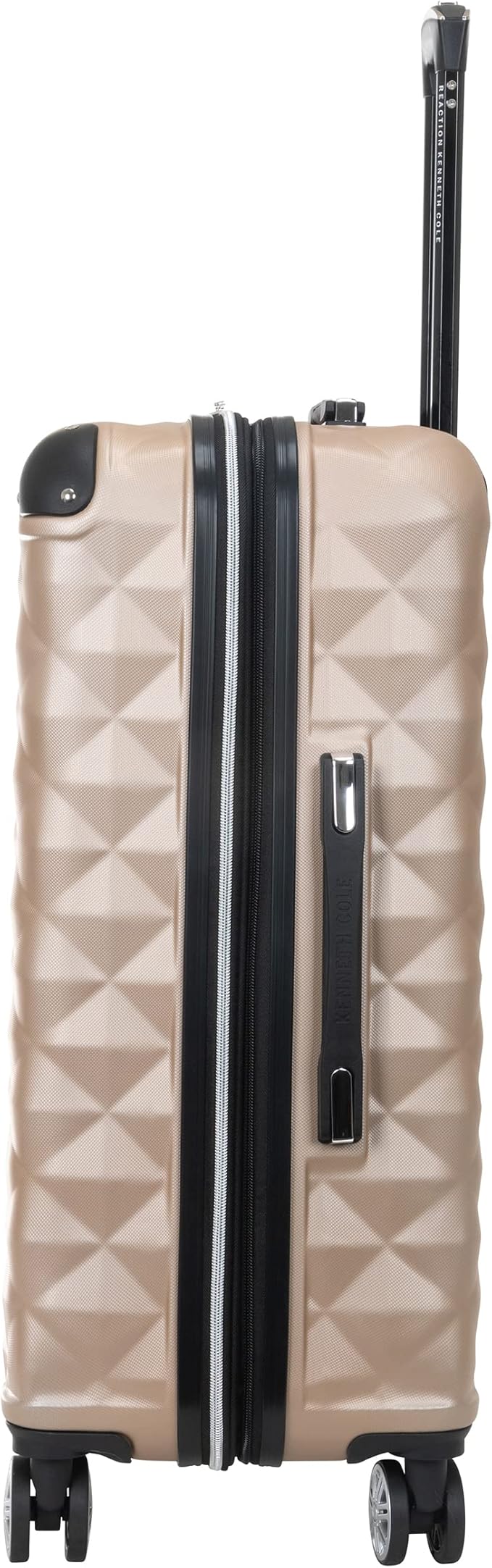 Kenneth Cole REACTION Diamond Tower Collection Lightweight Hardside Expandable 8-Wheel Spinner Travel Luggage, Rose Champagne, 24-Inch Checked