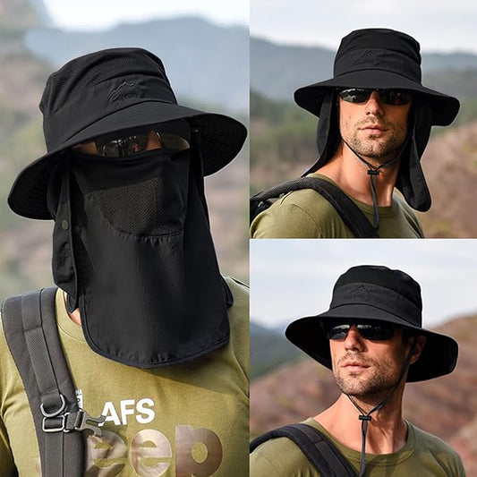 Sun Hats for Men Women Fishing Hat UPF 50+ Breathable Wide Brim Summer UV Protection Hat