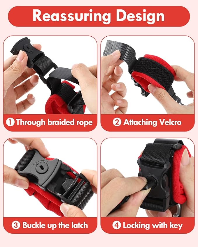 Lehoo Castle Toddler Harness with Leash, 3-in-1 Toddler Leash with Anti Lost Wrist Link for Toddlers, Kid Leashes for Girls, Baby Leashes for Toddlers (Minnie)