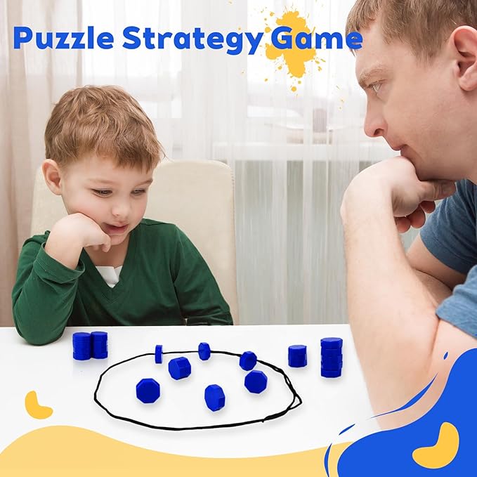 Magnet Game with String, 24 Magnets Magnetic Chess Game for Kids & Adults, Puzzle Strategy Board Games for Family Night, Travel, Party & Camping