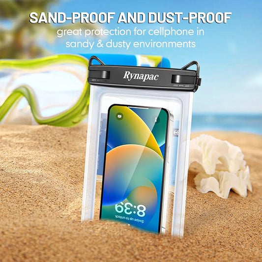 Waterproof Phone Pouch - 8.5in Waterproof Phone Case with Lanyard, IPX8 Cell Phone Dry Bag Beach Essentials for iPhone 17 16 15 14 Pro Max, Galaxy S25 S24 Series, 2 Pack