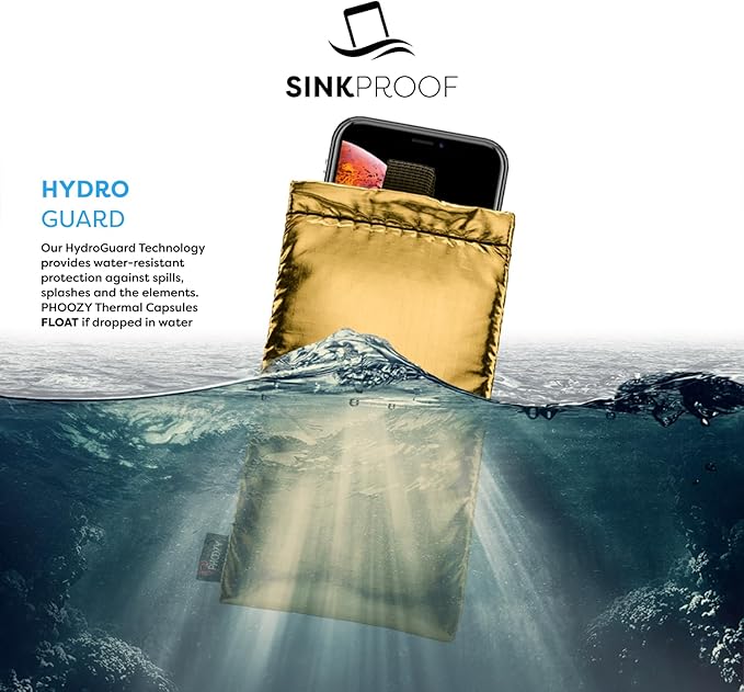 PHOOZY Apollo Thermal Phone Case | Insulated Phone Pouch Extends Battery Life 3X in Freezing Weather | Cold Resistant Drop Protection | Military Grade Water Resistant | Large | Gold