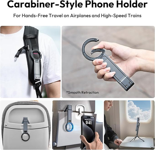 ULANZI MA30 Magnetic Phone Tripod Stand for iPhone-Aluminium Maglock Smartphone Mini Tripod Pocket Cell Phone Stand Strong Magnet Quick Mount Compatible with iPhone 17 16 15 14 13 12 Series, Dark Gray