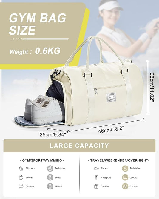 Gym Bag Womens,Travel Duffel Carry on Bag Sport Tote Bag Weekend Overnight Bag