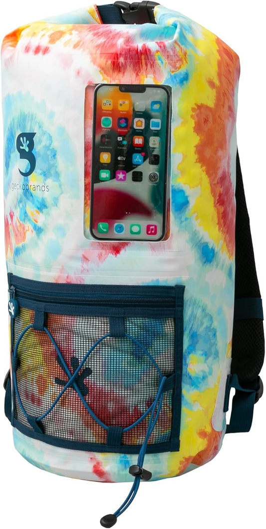 geckobrands Hydroner 20L Waterproof Dry Bag Backpack – Lightweight Roll-Top Bag with Clear Phone Pouch for Outdoor Activities