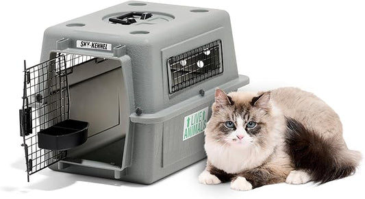 Petmate Sky Kennel For Air and Travel Airline Compliant Dog Crate for Smaller Dog Breeds or Pets up to 15 lbs, Heavy Duty Dog Kennel, Made in the USA- 21" L
