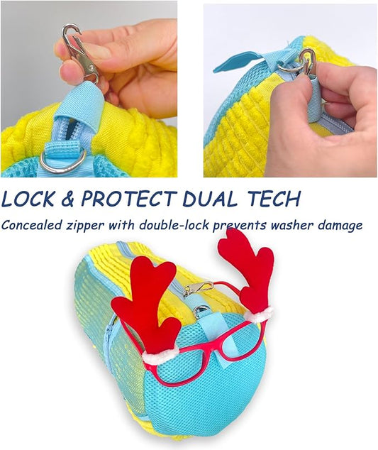 Shoe Washing Machine Bag - Set of 2 Shoe Washing Bags, Side Mesh for Insoles Sock, 360° Deep Clean Laundry Bag, Reusable Shoe Bag for Washing Machine, Shoe Cleaning Bag for Sneakers