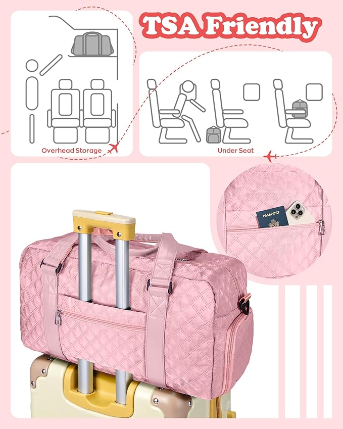 Elilier Initial Gym Bag for Girls, Kids Travel Duffel Bag, Graduation Gifts for Her, Personalized Weekender Bag with Shoes Compartment, Gifts for Mom, Girls Gifts for Kids