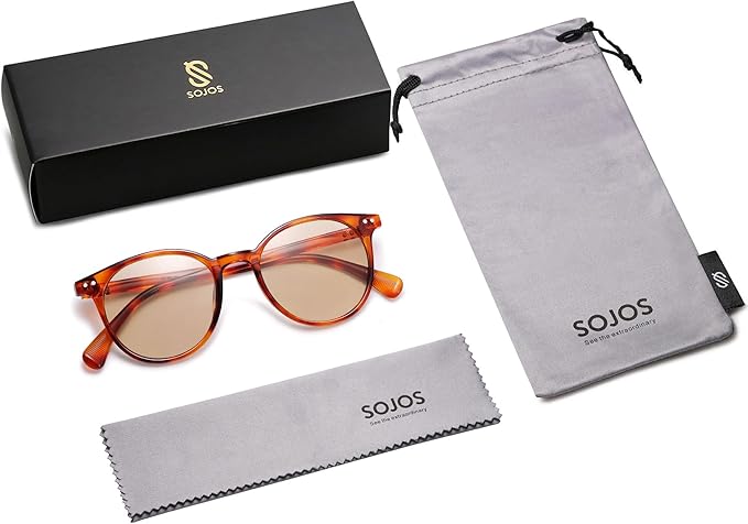 SOJOS Small Round Classic Polarized Sunglasses for Women Men Vintage Style UV400 Lens MAY SJ2113