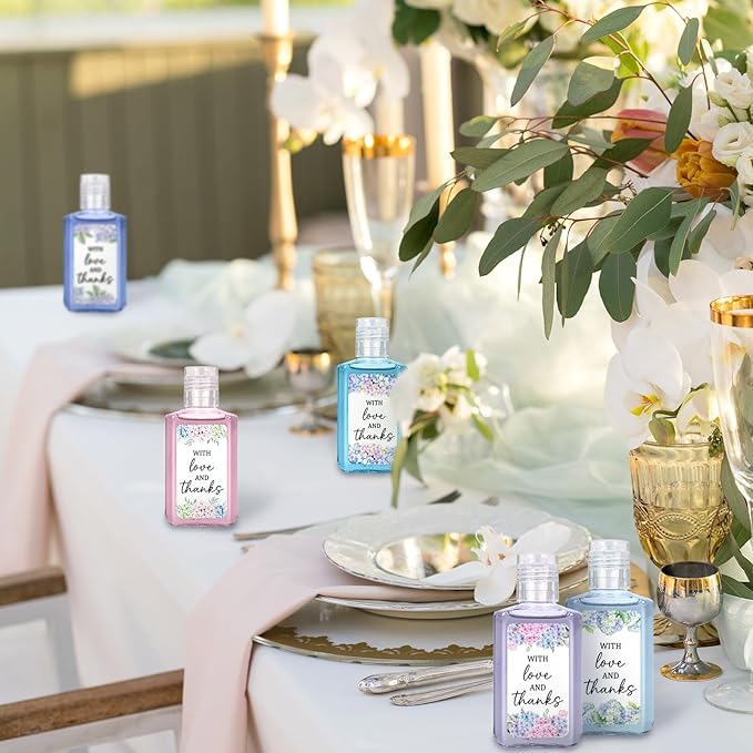 50 Pcs Hygrangea Mini Hand Sanitizer Bulk Thank You Gift Favors Small Hand Sanitizer for Guest 1fl oz Travel Size Hand Soap Gift for Wedding and Baby Shower Supplies