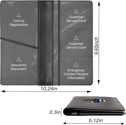 Leather Car Registration and Insurance Cards Holder, Vehicle Glove Box Car Organizer Documents License Compatible with American Skull Flag Auto Interior Accessories (FOR American Skull Flag B)