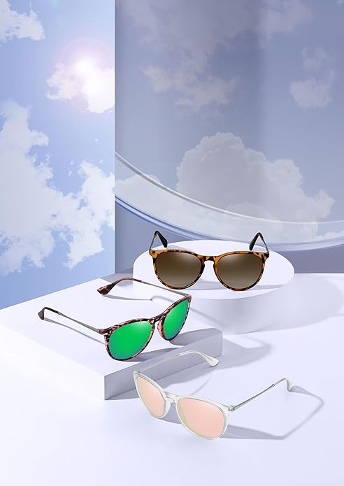 Retro sunglasses womens 2024 trendy round classic glasses