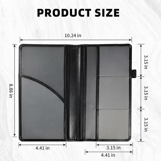 Car Registration and Insurance Holder PU Leather Vehicle Insurance and Registration Holders Wallet Case with Elastic Band Closure for ID Card, Driving Licence, Fox Moonlit Window