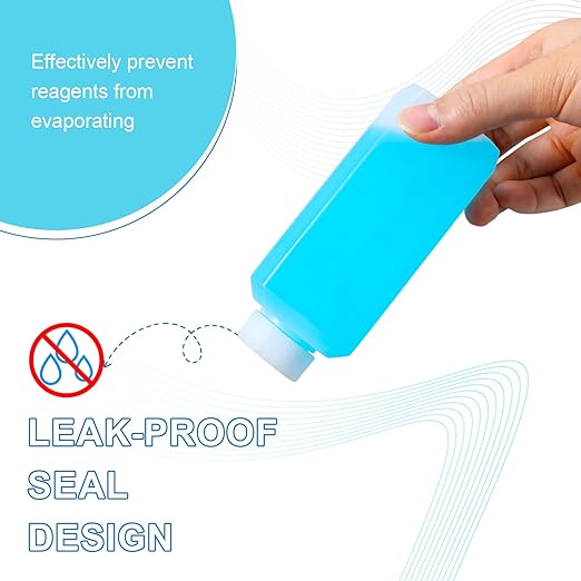8oz Leak Proof Plastic Bottles with Caps, Laboratory Reagent Bottle, Reusable Small Pill Storage Containers for Travel, Classrooms, Home (4 pack translucent)