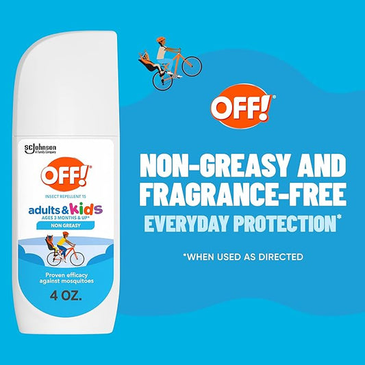 OFF! Insect Repellent Spritz for Adults & Kids, Fragrance-Free Bug Spray for Everyday Protection from Mosquitoes and Ticks, 4 oz