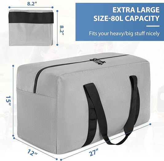 Large Travel Duffle Bag, 80L Gear Bag for Men and Women, Storage Bag Ideal for Overnight Camping and Weekend Getaways
