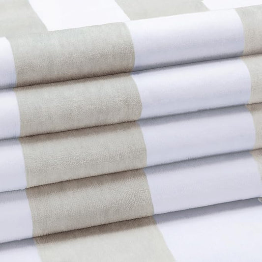 Cotton Oversized Beach Towel - Large 70 x 35 Inch Pool Towel, Chiffon Striped Quick Dry Swimming Cabana Towel