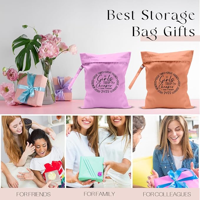 2Pcs Girls Trip Gifts Wet Dry Bag, Aloha Beach Bag Wet Bag Favors, Sunscreen Swimsuit Toiletry Travel Essentials For Women, Beach Travel Laundry bags for Dirty Diaper Swimsuit Gifts