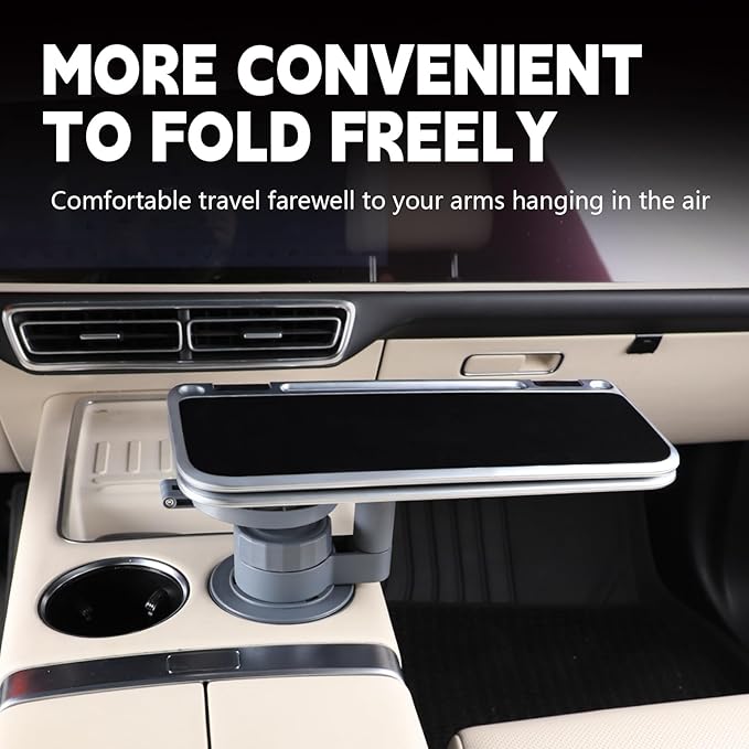 360° Rotating Folding Cup Holder Table, Steering Wheel Tray, Car & Laptop Desk - Car Accessories for Women & Men, Fit Tesla Model Y/3/S/Explorer/Maverick (Foldable Car Table Board (Black))