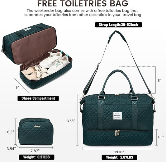 LOVEVOOK Travel Duffle Bag,Weekender Bags for Women with Shoe Compartment,Carry on Overnight Bag with Toiletry Bag,Gym Duffel Bag with Wet Pocket, Hospital Bags for Labor and Delivery