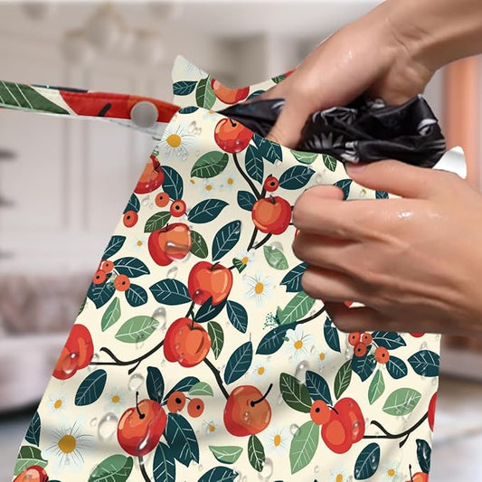 4 Pack Cute Fruit Wet Bag Waterproof Washable Reusable Wet Dry Bag for Swimsuit Clothes Cloth Diaper Travel Beach Pool Yoga Gym Toiletries Travel Beach Essentials Strawberry Orange Apple