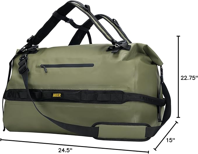 MIER Large Waterproof Duffel Bag Rolltop Dry Backpack Duffle Bags for Kayaking, Rafting, Boating, Swimming, Camping, Travel, Gym, Beach, 60L/80L