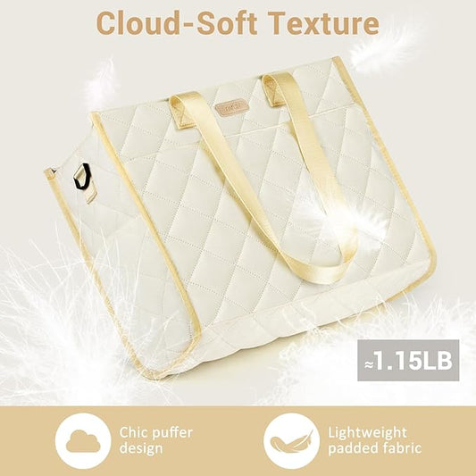 IBFUN Utility Tote Bag with 14/24 Pockets Zip Top Teacher Tote Bag for Teacher/Work Women