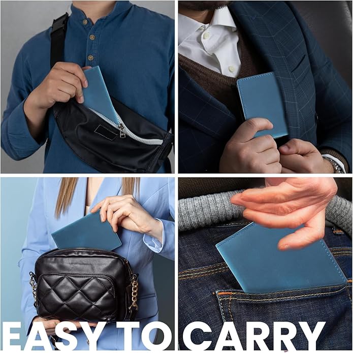 Retro Travel Genuine Leather Passport Holder with Folding Wallet Design