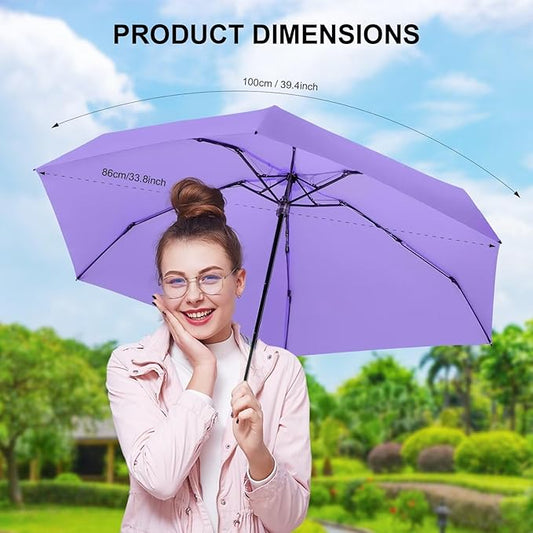 LEAGERA Compact Travel Umbrella with Case - Mini Umbrella for Purse, Small Lightweight &Tiny Design Perfect for Parasol Outdoor Sun&Rain Umbrellas