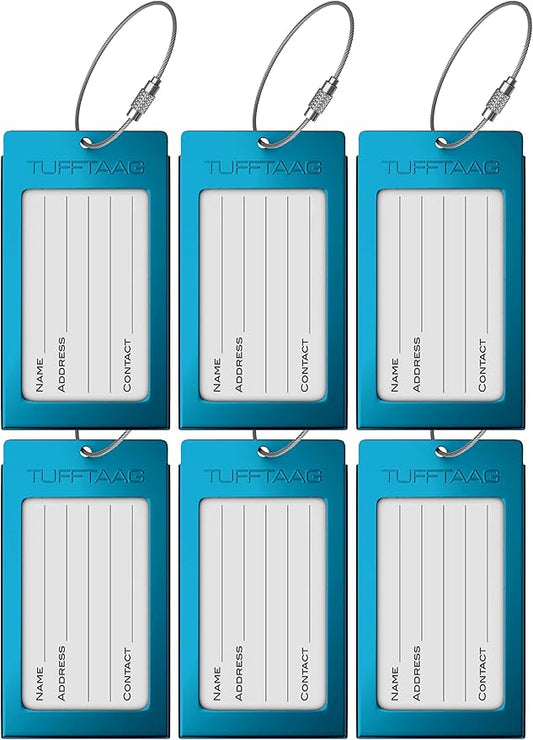 Luggage Tags Business Card Holder by TUFFTAAG - Durable Travel ID Bag Tag in Multiple Color Options, Perfect for Suitcases, Backpacks, and Carry-Ons, Easy Identification, Secure and Stylish
