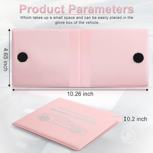 UYYE Car Registration and Insurance Card Holder, Vehicle Glove Box Car Organizer, Interior Car Accessories for Documents, Cards, License - 2 Pack