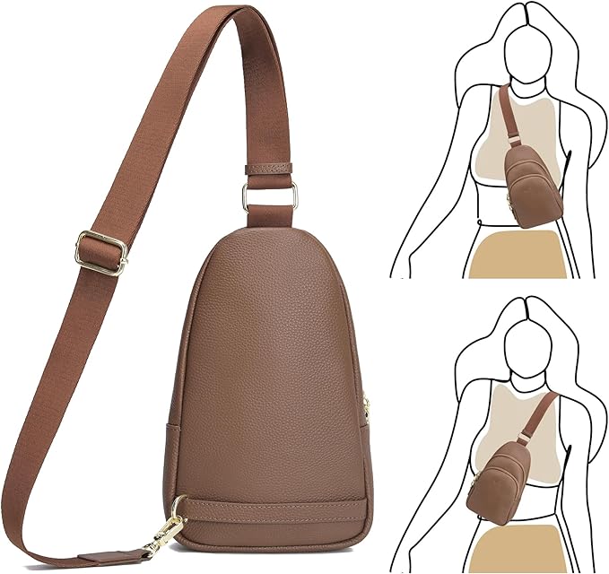 INICAT Crossbody Sling Bags Fanny Packs Valentine's Day Gifts Vegan Leather Travel Vacation Essentials Purses Women