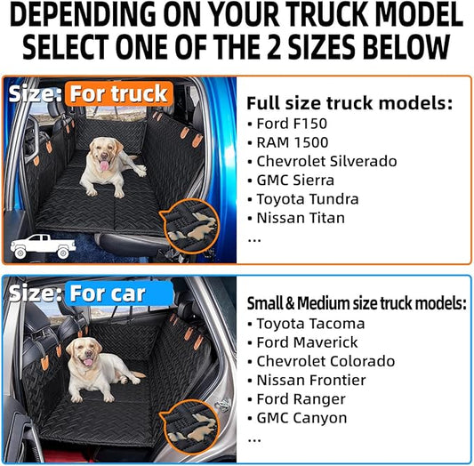 Dog Back Seat Extender for Truck,Truck Dog Seat Cover Back Seat,Dog Hammock for Truck,Hard Bottom Seat Extender,Pet Seat Covers for F150/RAM1500/Silverado