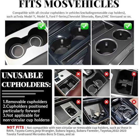 360° Rotating Wood Car Tray & Desk for Laptop - Steering Wheel Cup Holder Table, Car Accessories for Women & Men, Compatible with Tesla Model Y/3/S, Ford F150/Explorer/Maverick & Most Vehicles