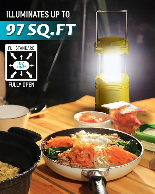 Lichamp 4 Pack LED Camping Lanterns, Battery Powered Camping Lights LED Collapsible Flashlight Portable Emergency Supplies Kit, A4YL