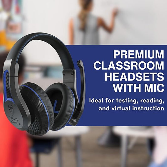 ThinkWrite Technologies / TWT Audio Duro, TW210 (2nd Gen) | Premium Over-Ear Wired Black Headset with Noise Reducing Microphone (3.5mm Jack)