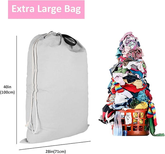 SWISSELITE Laundry Bag with Handle and Drawstring, Large Heavy Duty Laundry Bag, 28 x 40 Inches Travel Dirty Clothes Bag for Laundromat and Household