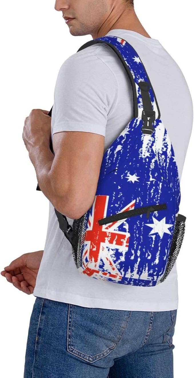 Australian Flag Sling Bag Multipurpose Crossbody Sling Backpack Travel Cycling Hiking Shoulder Bag For Women Men