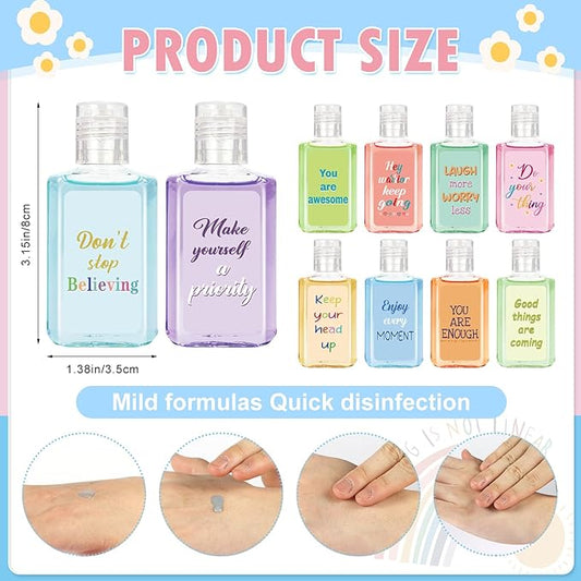 50 Pcs Mental Health Awareness Hand Sanitizer Bulk Inspirational Positive Affirmation Small Hand Sanitizer 1fl oz Travel Size Hand Soap Mental Health Gift for Teachers Team Coworker (Inspirational)