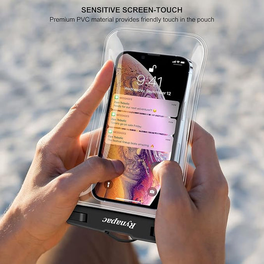 Waterproof Phone Pouch Bag - 8.5in Water Proof Cell Phone Case for Beach Travel Must Haves, Waterproof Phone Holder with Lanyard for iPhone 16 15 Pro Max Galaxy S24 S23 Ultra Pixel, Cruise Essentials