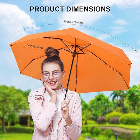 LEAGERA Compact Travel Umbrella with Case - Mini Umbrella for Purse, Small Lightweight &Tiny Design Perfect for Parasol Outdoor Sun&Rain Umbrellas