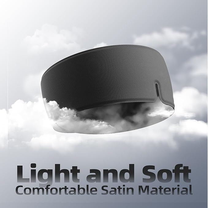 Sleep Mask for Man Women - Eye Masks for Sleep - Adjustable Breathable Sleeping Eyemask for Travel, Flight, Road Trip, Soft Pressureless Blackout Eye Covers Fits All Heads (Black)