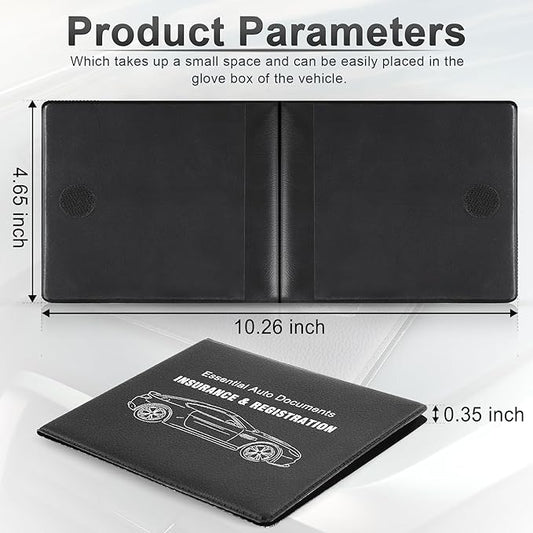UYYE Car Registration and Insurance Card Holder, Vehicle Glove Box Car Organizer, Interior Car Accessories for Documents, Cards, License - 2 Pack