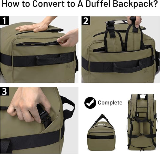 MIER Water Resistant Backpack Duffle Heavy Duty Convertible Duffle Bag with Backpack Straps for Gym, Sports, Travel