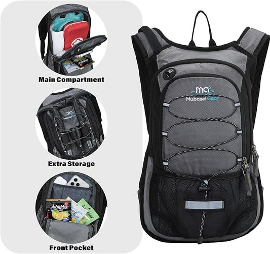 15L Insulated Hydration Backpack Pack with 2L Water Bladder Lightweight Hiking Backpack Bag for Women Men Daypack for Hiking Running Festival Camping Biking