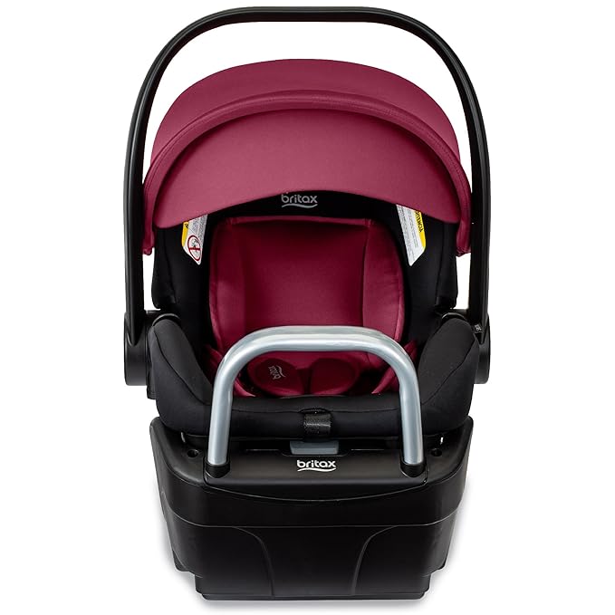 Britax Willow S Infant Car Seat with Alpine Base, ClickTight Technology, Rear Facing Car Seat with RightSize System, Ruby Onyx